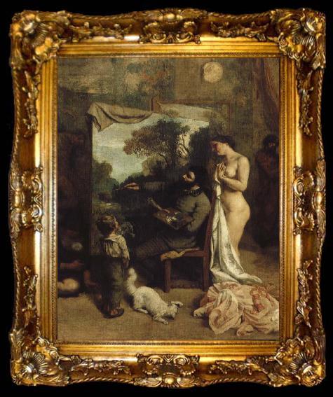 framed  Gustave Courbet ateljen, ta009-2